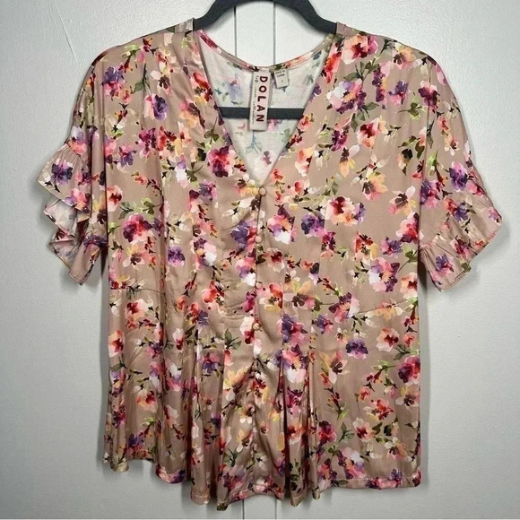 Anthropologie Tops - Anthropologie Dolan Short Sleeve Floral Blouse Shirt